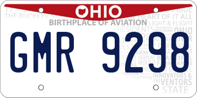OH license plate GMR9298