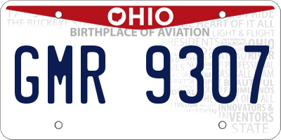 OH license plate GMR9307