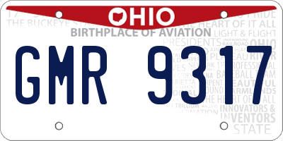 OH license plate GMR9317