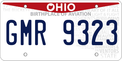 OH license plate GMR9323