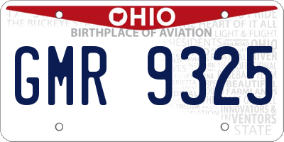 OH license plate GMR9325