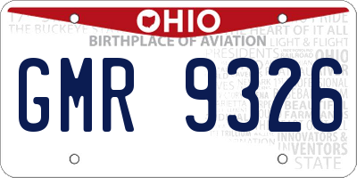OH license plate GMR9326