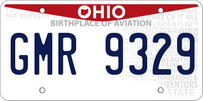 OH license plate GMR9329