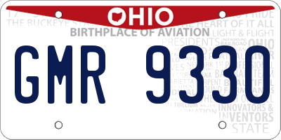 OH license plate GMR9330