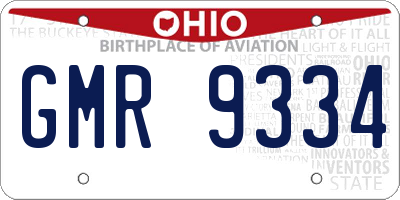 OH license plate GMR9334