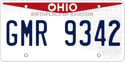 OH license plate GMR9342