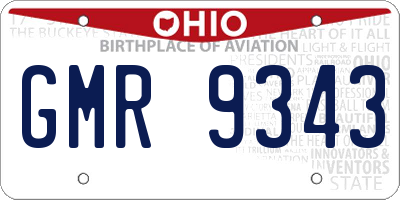 OH license plate GMR9343