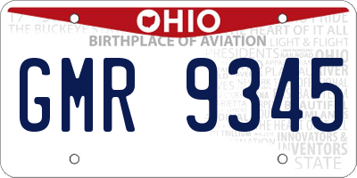 OH license plate GMR9345