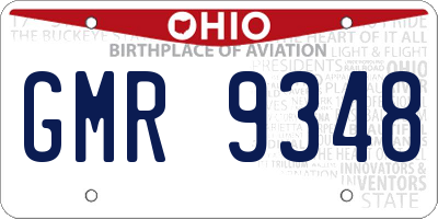 OH license plate GMR9348