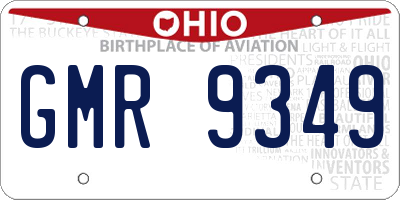 OH license plate GMR9349
