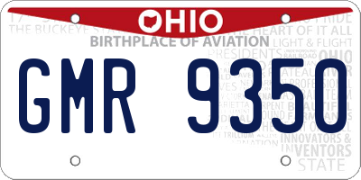 OH license plate GMR9350
