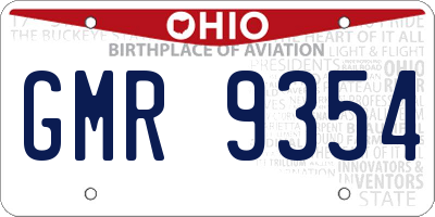 OH license plate GMR9354