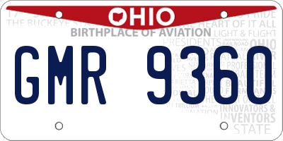 OH license plate GMR9360