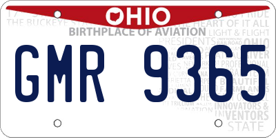 OH license plate GMR9365