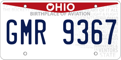 OH license plate GMR9367