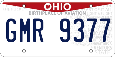 OH license plate GMR9377