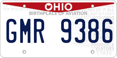 OH license plate GMR9386