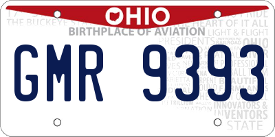 OH license plate GMR9393
