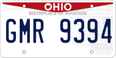 OH license plate GMR9394