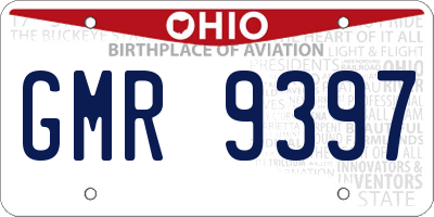OH license plate GMR9397