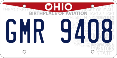 OH license plate GMR9408