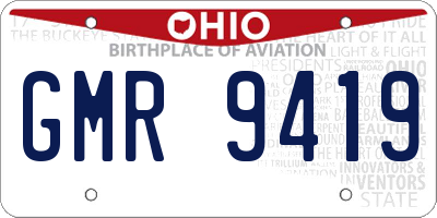 OH license plate GMR9419