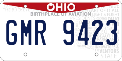 OH license plate GMR9423