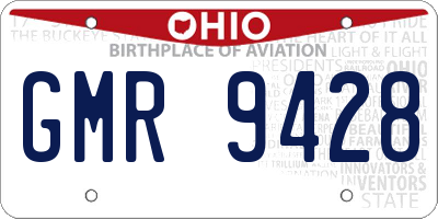 OH license plate GMR9428