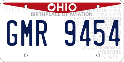 OH license plate GMR9454