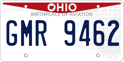 OH license plate GMR9462