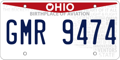 OH license plate GMR9474