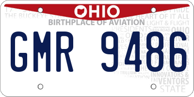 OH license plate GMR9486