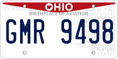 OH license plate GMR9498