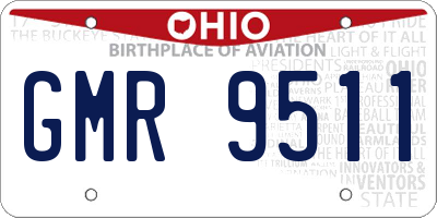OH license plate GMR9511