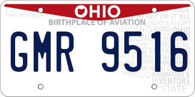 OH license plate GMR9516