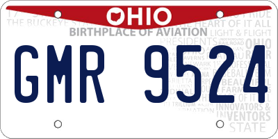 OH license plate GMR9524