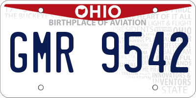 OH license plate GMR9542