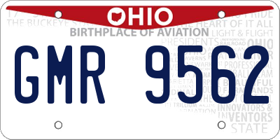 OH license plate GMR9562