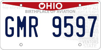OH license plate GMR9597