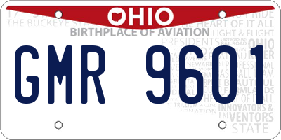 OH license plate GMR9601