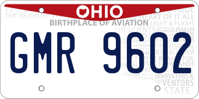 OH license plate GMR9602