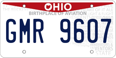 OH license plate GMR9607