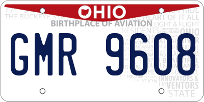 OH license plate GMR9608