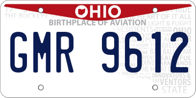 OH license plate GMR9612