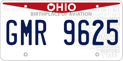 OH license plate GMR9625