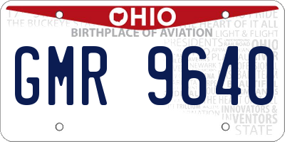 OH license plate GMR9640