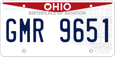 OH license plate GMR9651