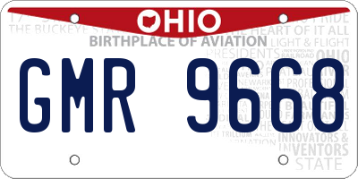 OH license plate GMR9668