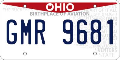 OH license plate GMR9681