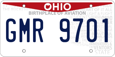 OH license plate GMR9701
